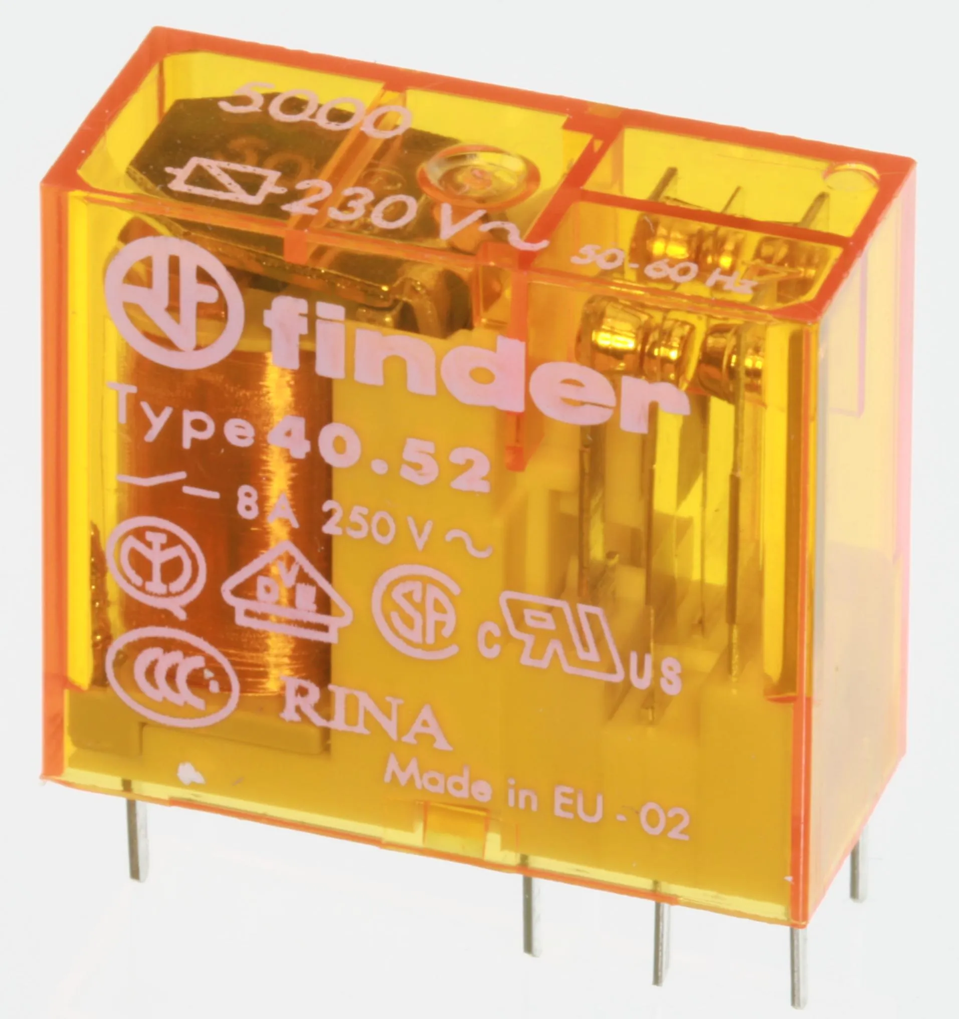 Finder Relæ 230VAC/28K/DPDT/2xSkifte/8A-250VAC | B2C